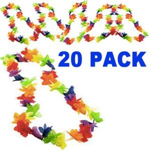 20 Rainbow Flower Hawiian Leis. LGBT Gay Lesbian Pride Party & Parade Accessory